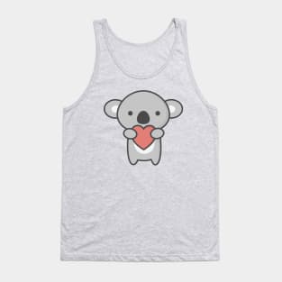 Kawaii Cute Koala With Heart Tank Top